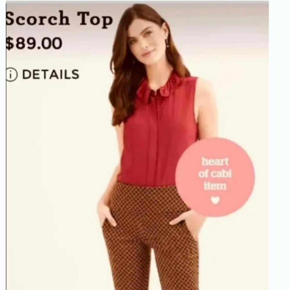 Cabi Scorch Top #4733
Worn 2x washed on gentle and hung dry